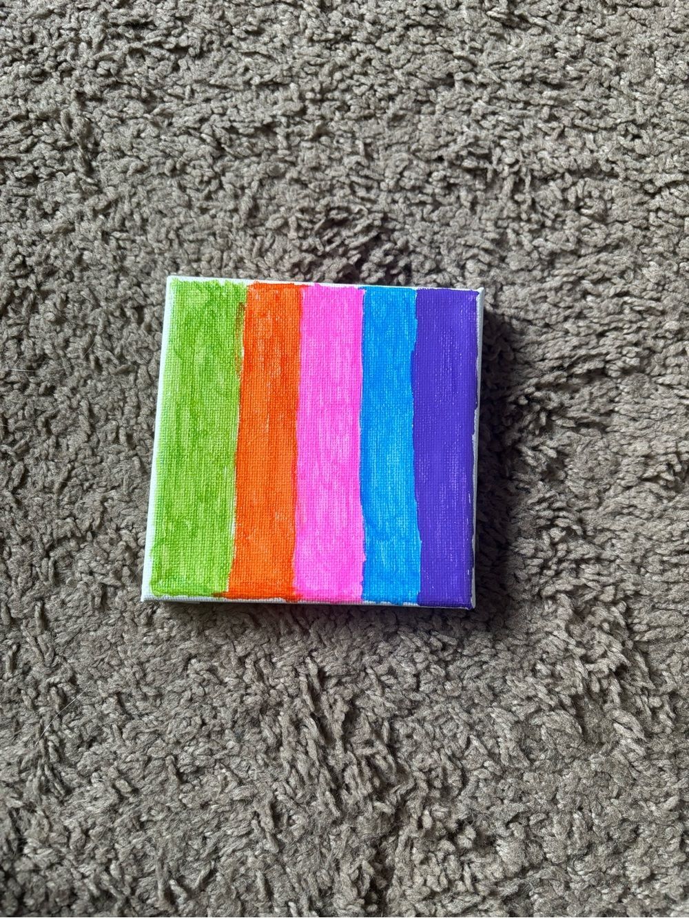 Colorful Striped Mini Canvas Art - Vibrant Green, Orange, Pink, Blue, Purple